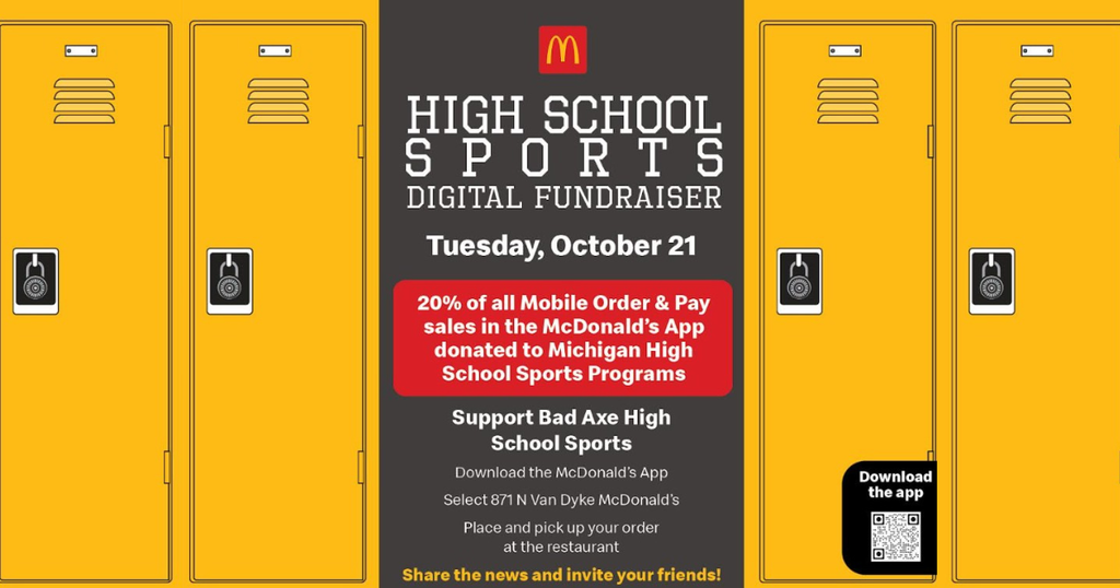 McDonalds Fundraiser with yellow lockers in the background.