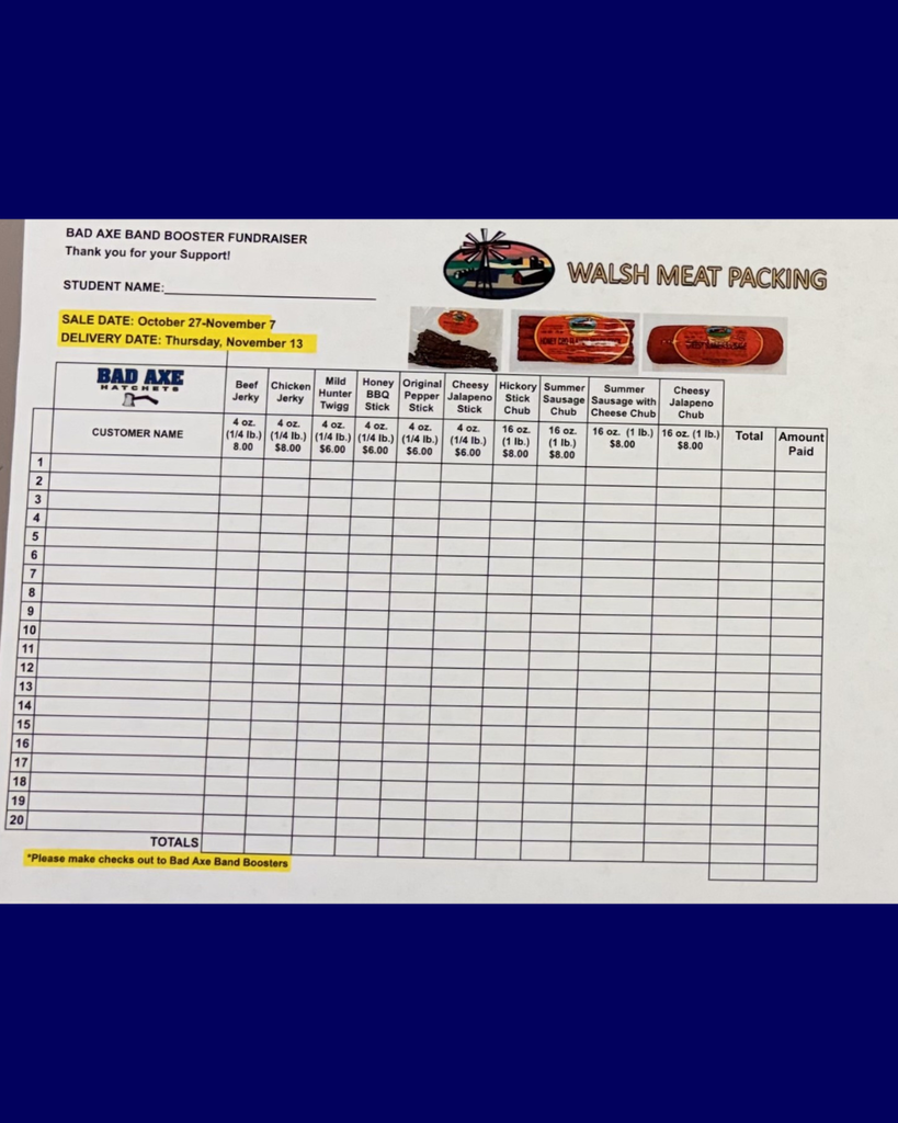 Bad Axe Meat Fundraiser