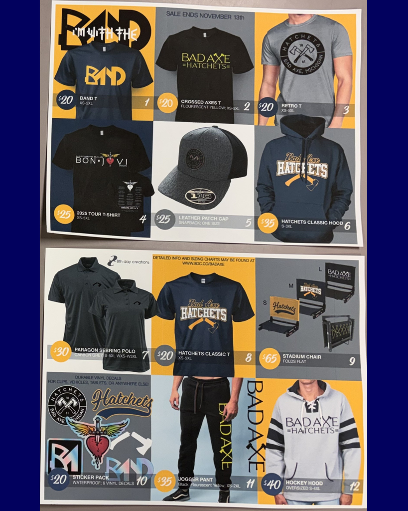 Bad Axe Band Apparel Fundraiser