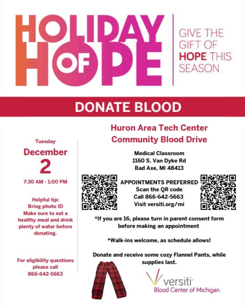 Huron Area Technical Center Blood Drive