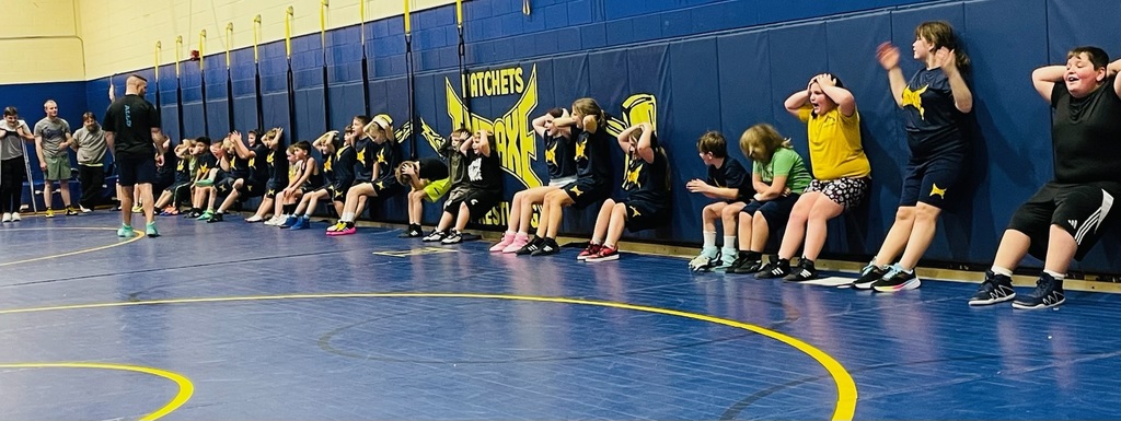 Students learning to wrestle at Bad Axe Middle School. 
