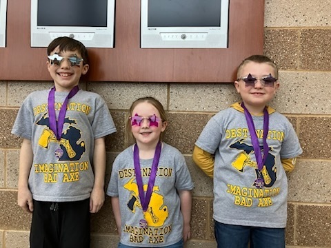 Bad Axe Elementary School Students work together to compete at the final Destination Imagination event in Waterford.