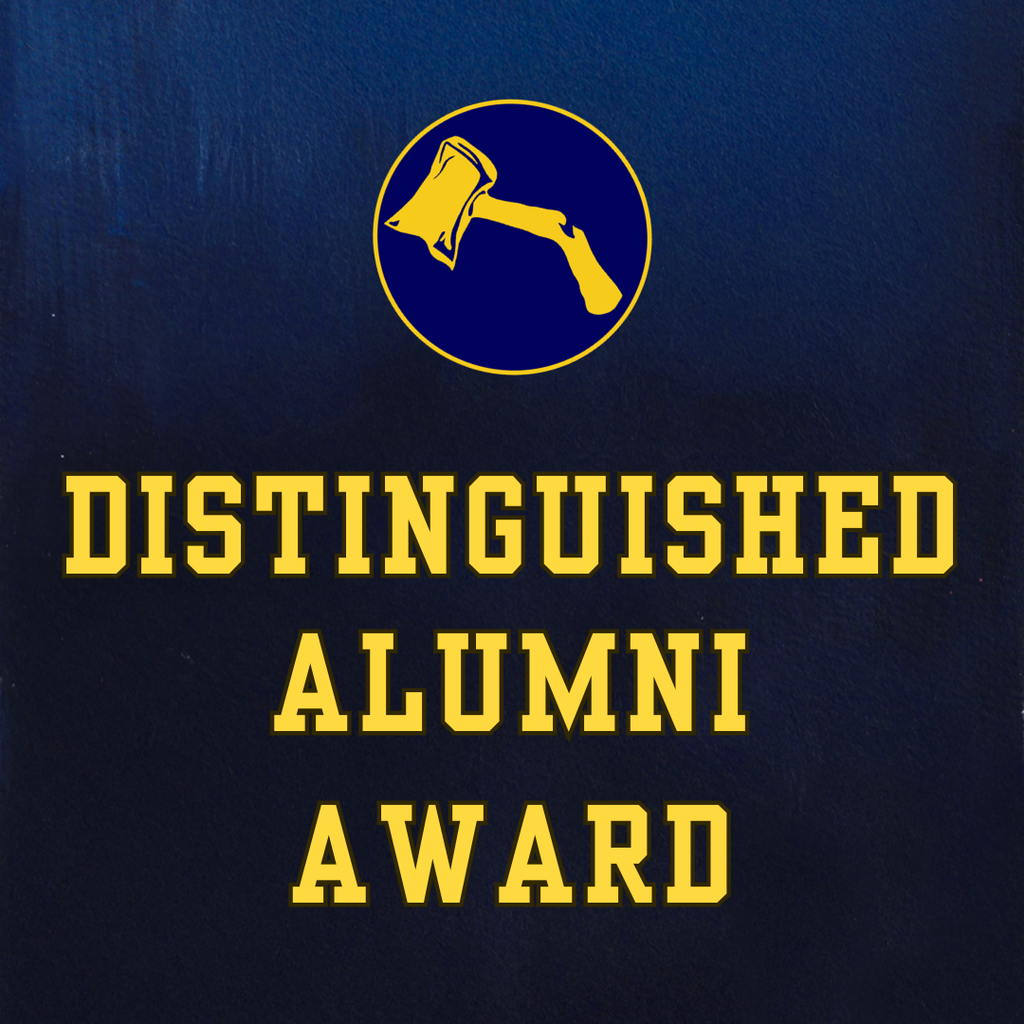 Distinguished Alumni Award with Hatchet Logo