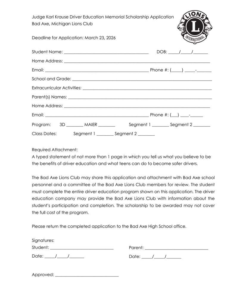 Scholarship Application