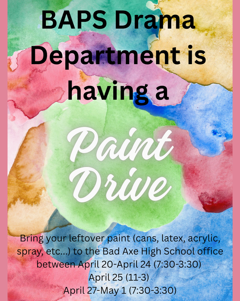 Bad Axe Theater is having a paint drive.