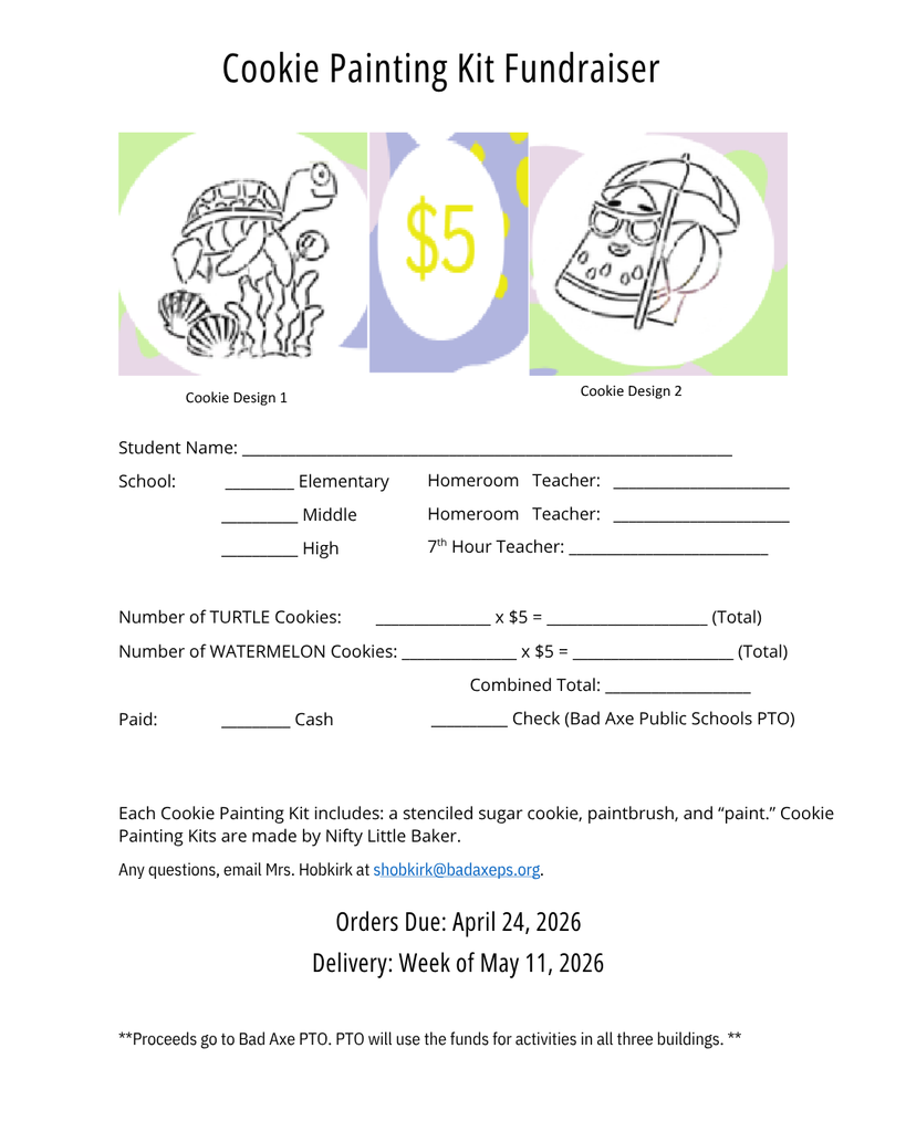 Cookie Painting Kit with turtle picture and watermelon picture.