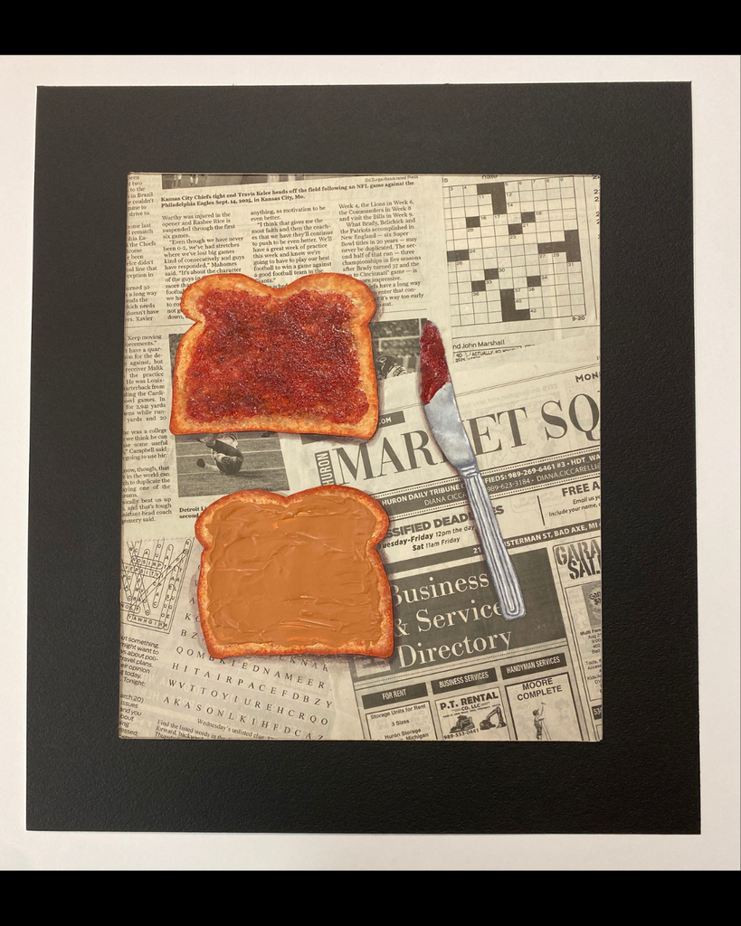 Students piece of art are exhibited at the Huron Area Student Art Exhibition 2026.