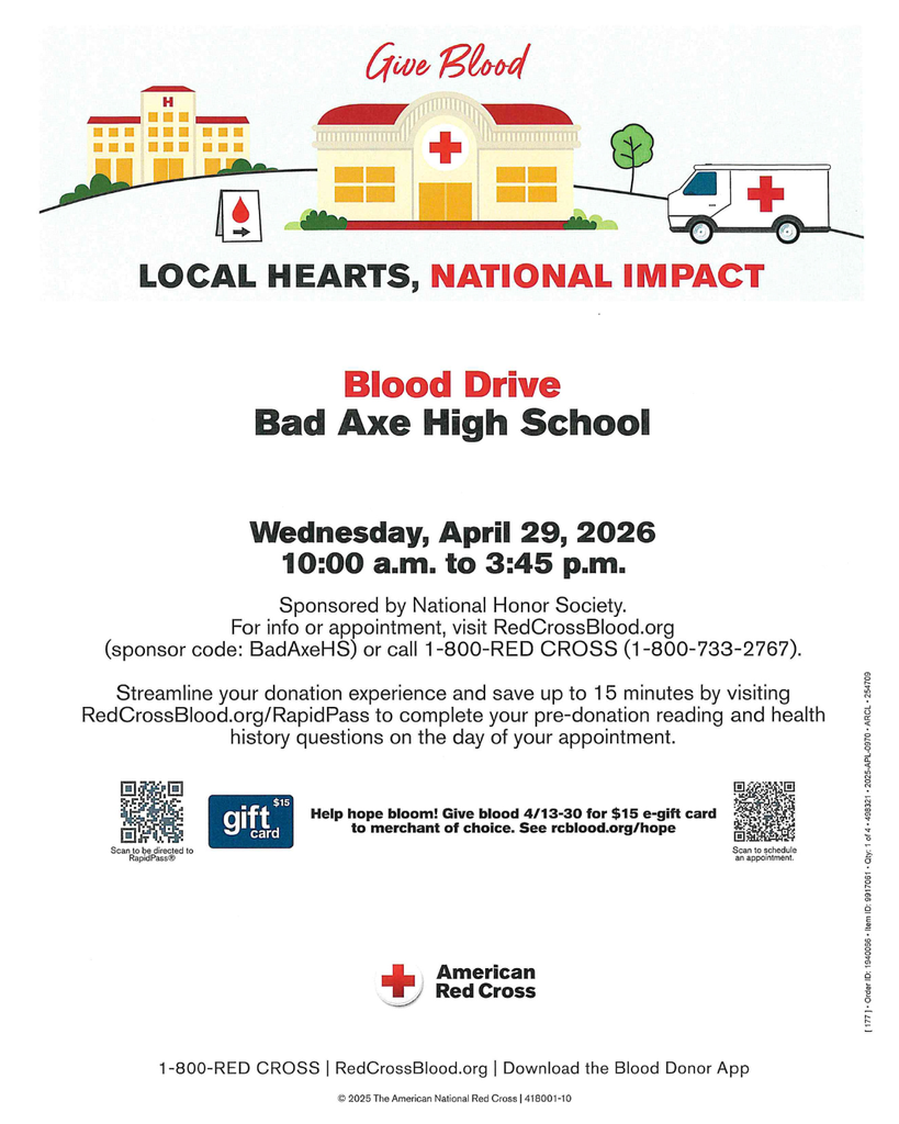 Blood Drive at Bad Axe High School