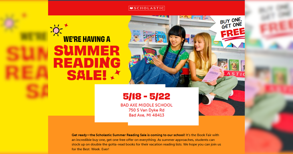 Scholastic Summer Book Sale 