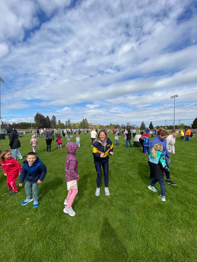 Staff, Students, & their families meet at Claude March Field to celebrate ACES today. 