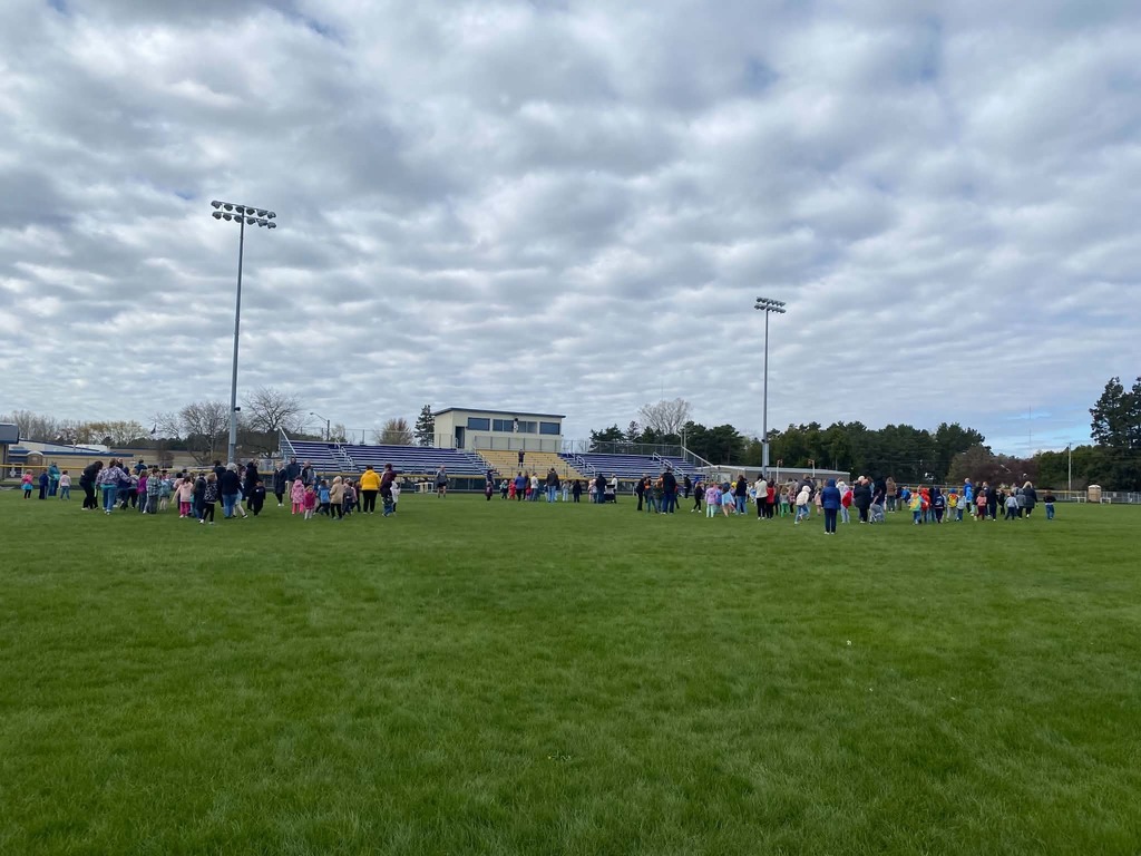 Staff, Students, & their families meet at Claude March Field to celebrate ACES today. 