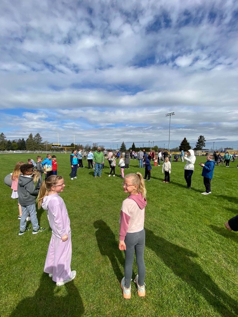 Staff, Students, & their families meet at Claude March Field to celebrate ACES today. 