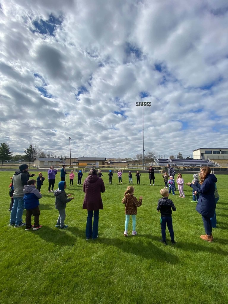 Staff, Students, & their families meet at Claude March Field to celebrate ACES today. 