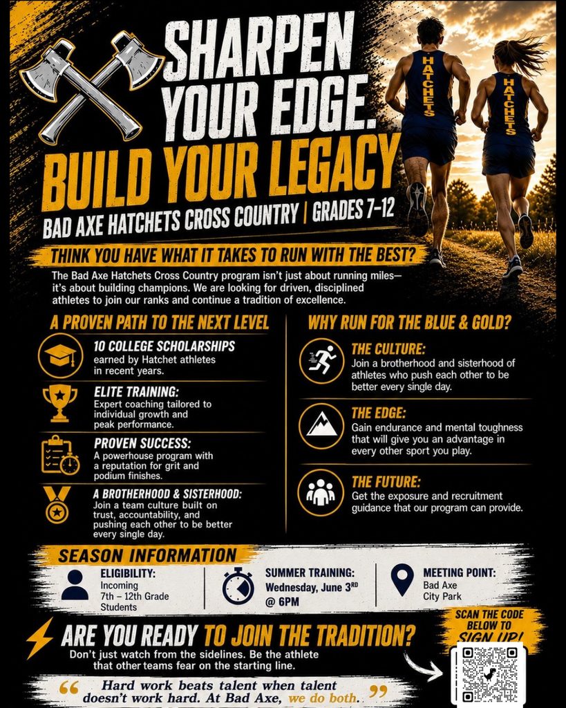 Bad Axe Cross Country Sign-Up Information for 2026.