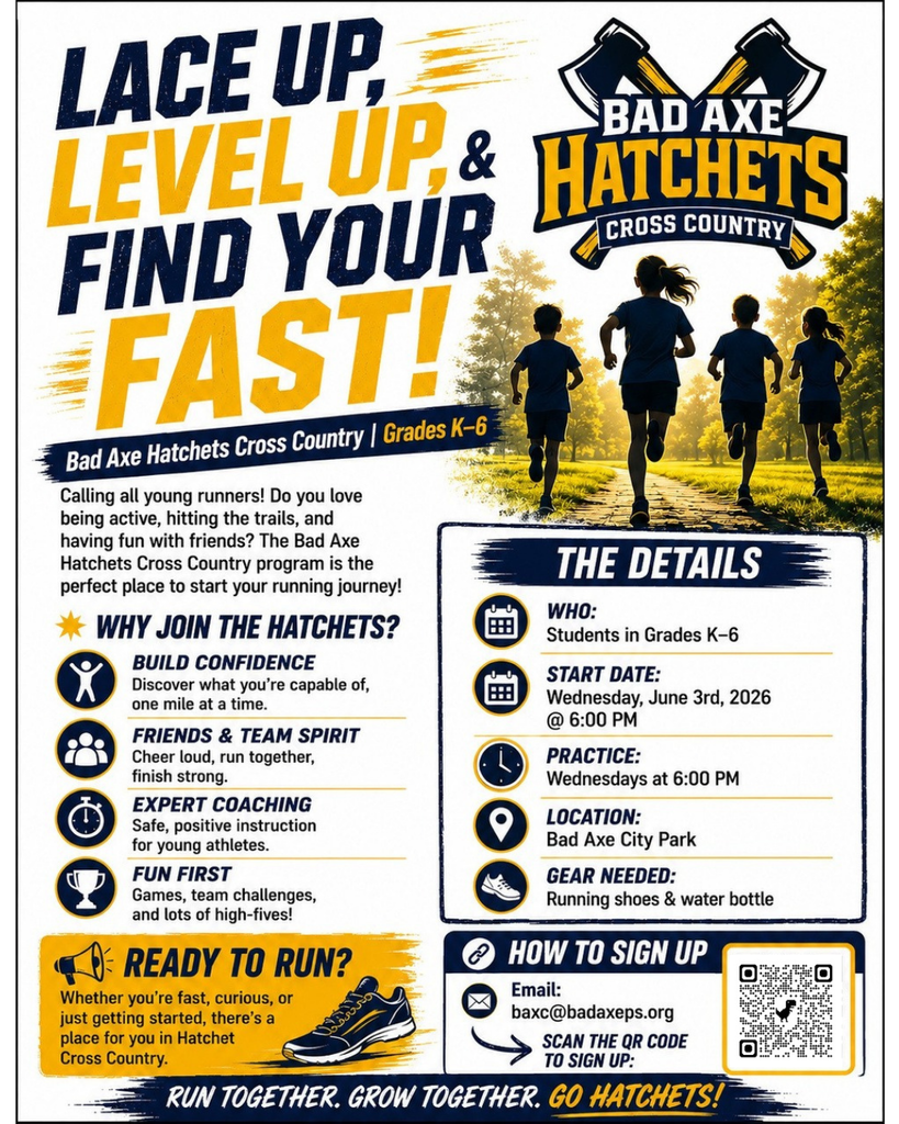 Bad Axe Hatchets Cross Country K-6th grade