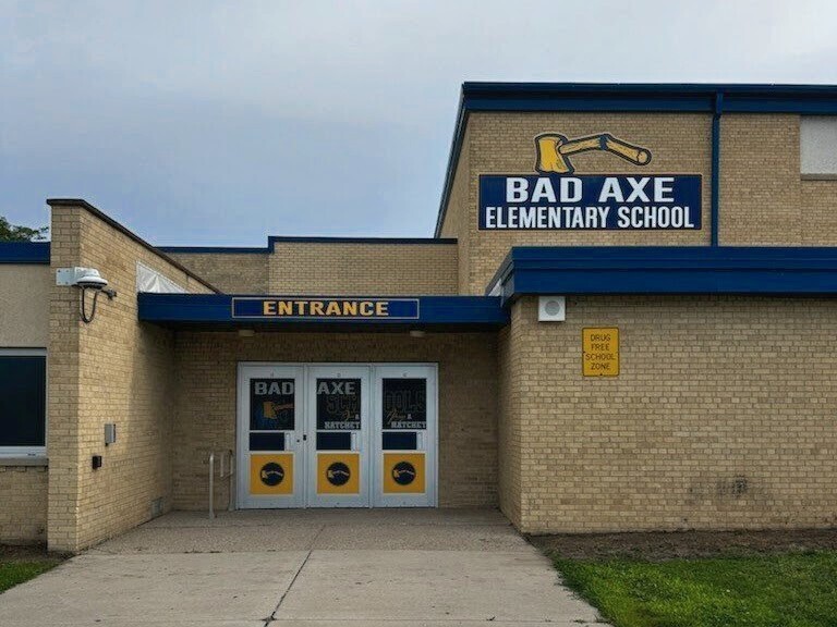 Updates to signs at the new Bad Axe Elementary School