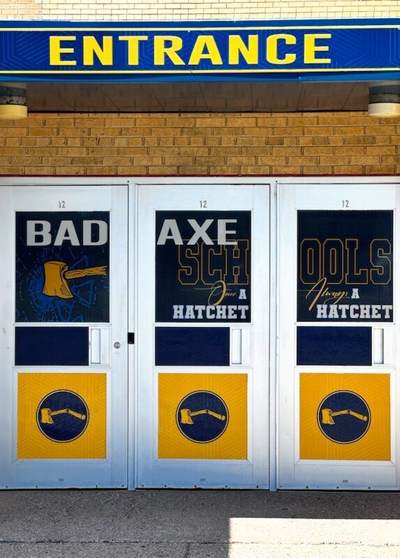 Updates to signs at the new Bad Axe Elementary School
