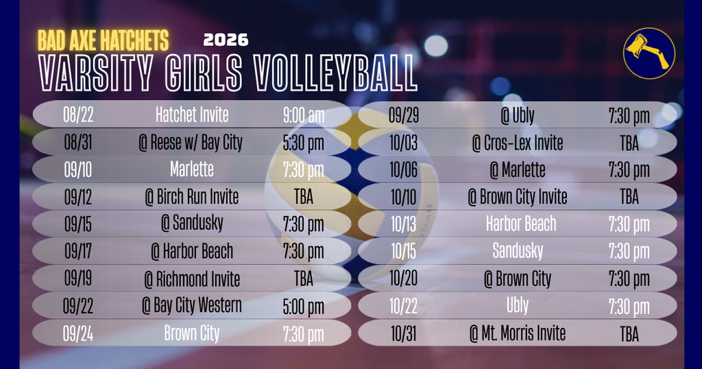 Volleyball Schedule 2026