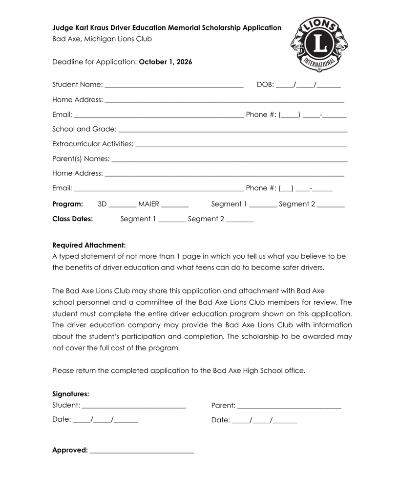 Scholarship Application