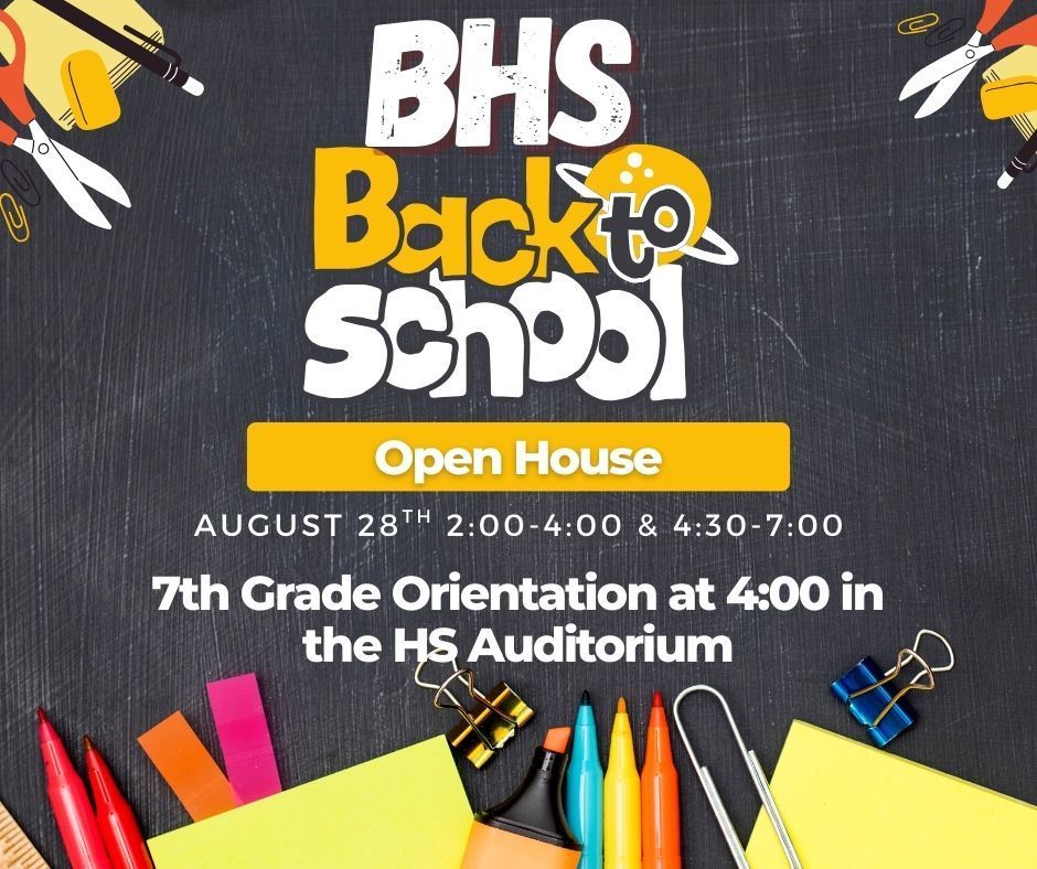 BHS Open House/7th Grade Orientation