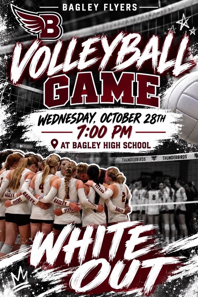 Its a White Out Night for The BHS Volleyball  team.  Their first playoff game is Wednesday, October 28th at 7pm at the Bagley gymnasium.  Come on out and cheer this team to victory!