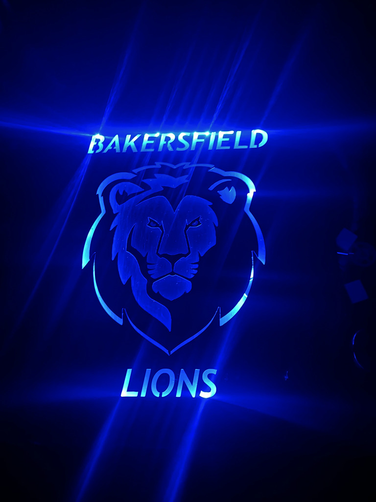 Led metal sign project that will soon be hung in the gym.