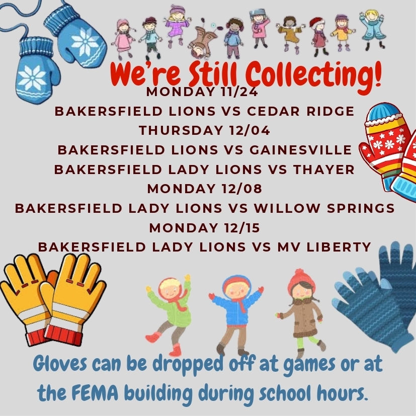 WE ARE STILL COLLECTING WARM WINTER GLOVES!