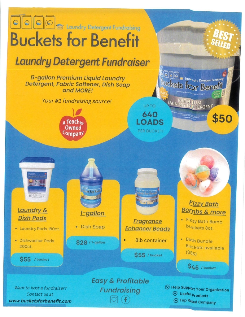 Buckets for Benefits Fundraiser information sheet