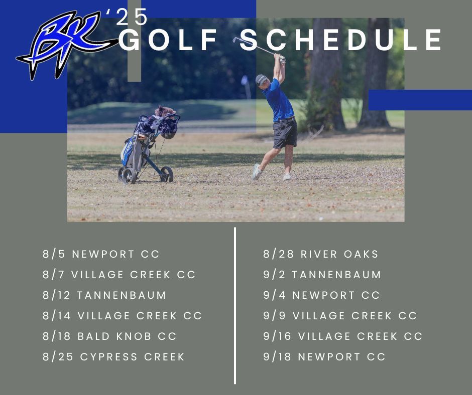 Sports schedules for football, golf, volleyball, and cross country.  