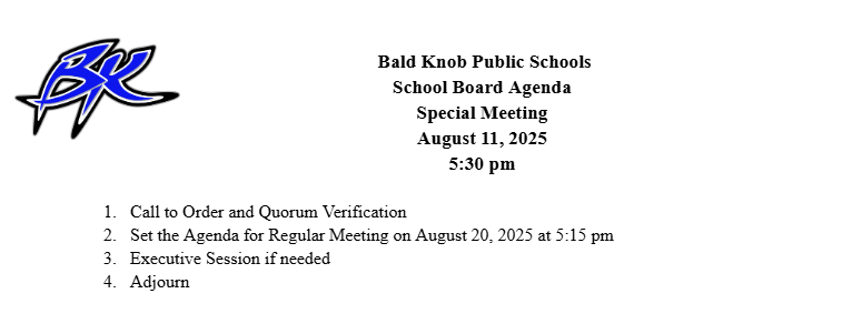 Special Board Meeting