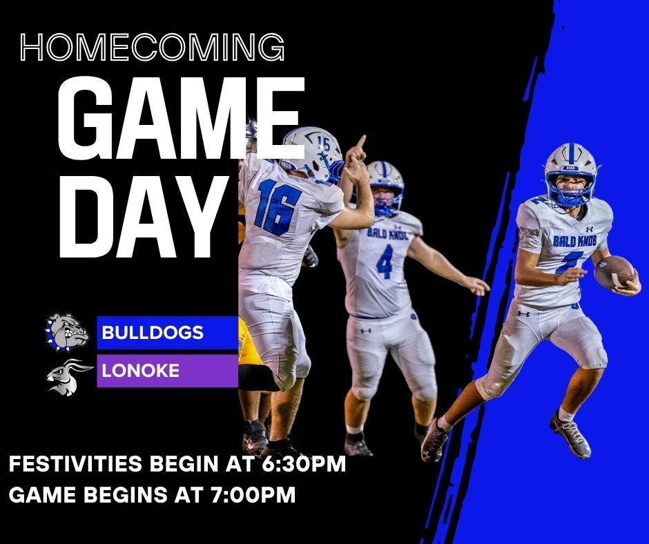 Homecoming festivities begin at 6:30pm and game begins at 7:00pm.