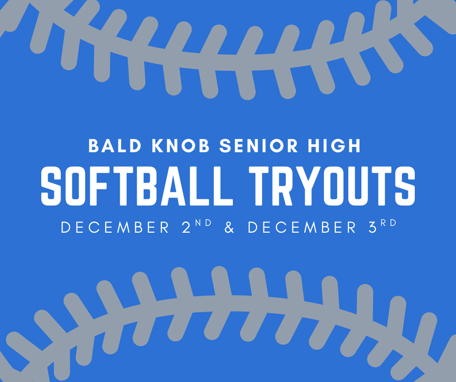 Mark your calendars!  Softball tryouts will be December 2nd and/or December 3rd.  