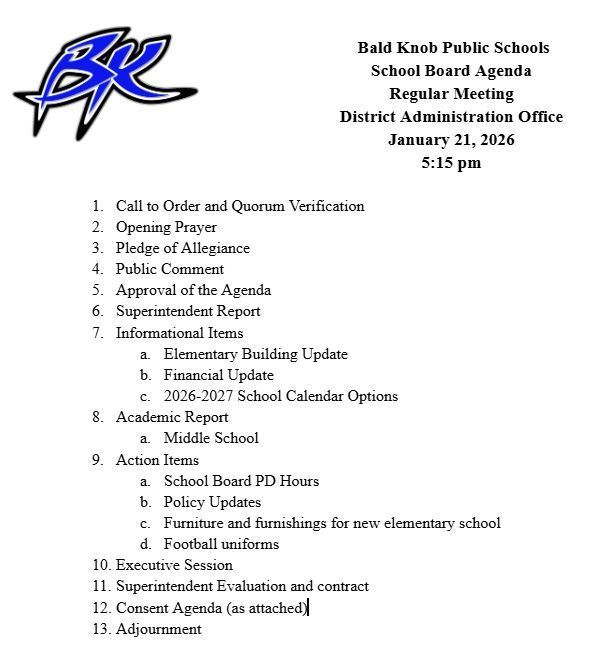board agenda 1-21