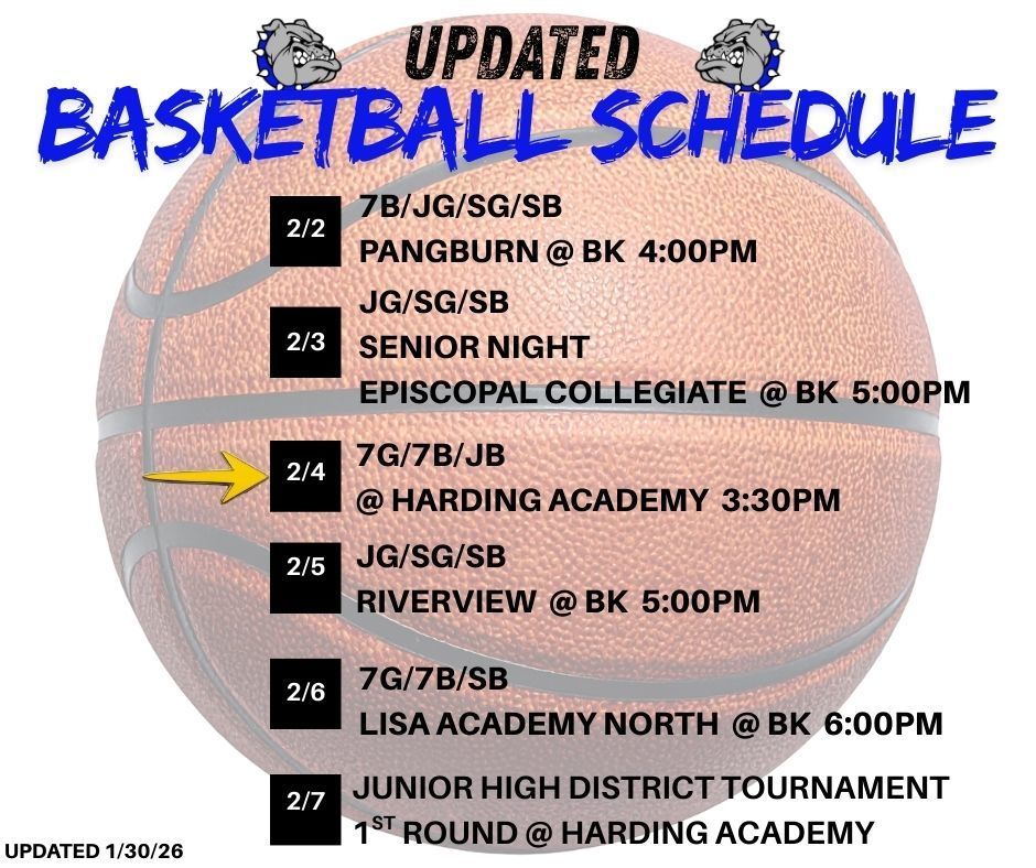 updated schedule 
