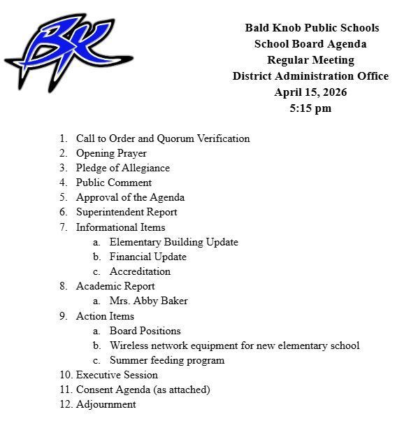 Board agenda April 15th