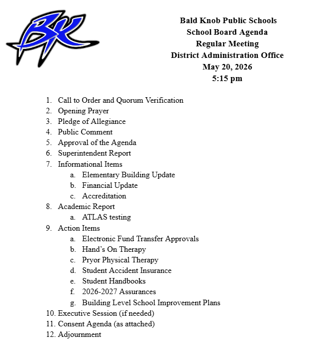 May Board Agenda