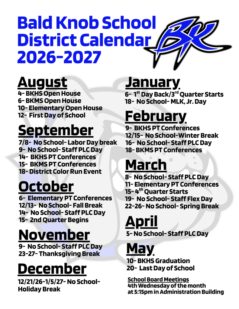 District Calendar Dates