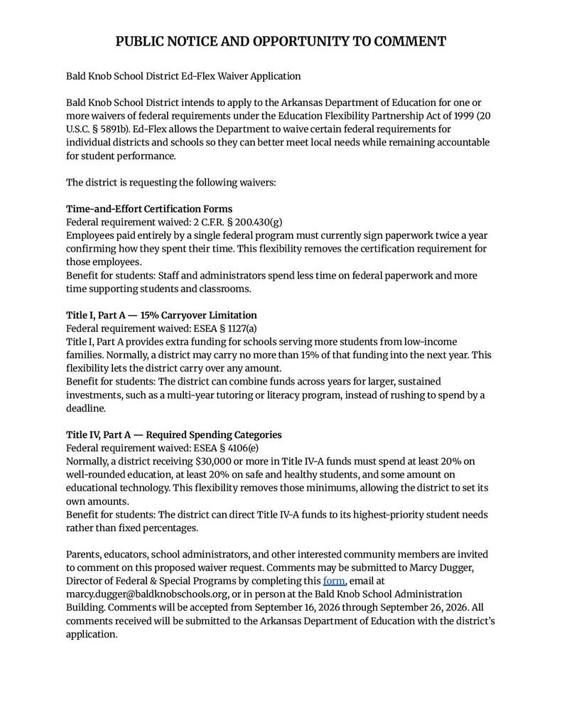 Public Notice and Opportunity to Comment