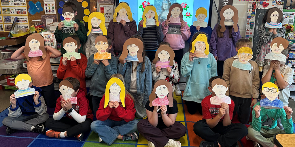 Class with art projects