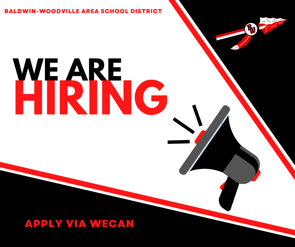 We Are Hiring graphic with a megaphone and BW logo.