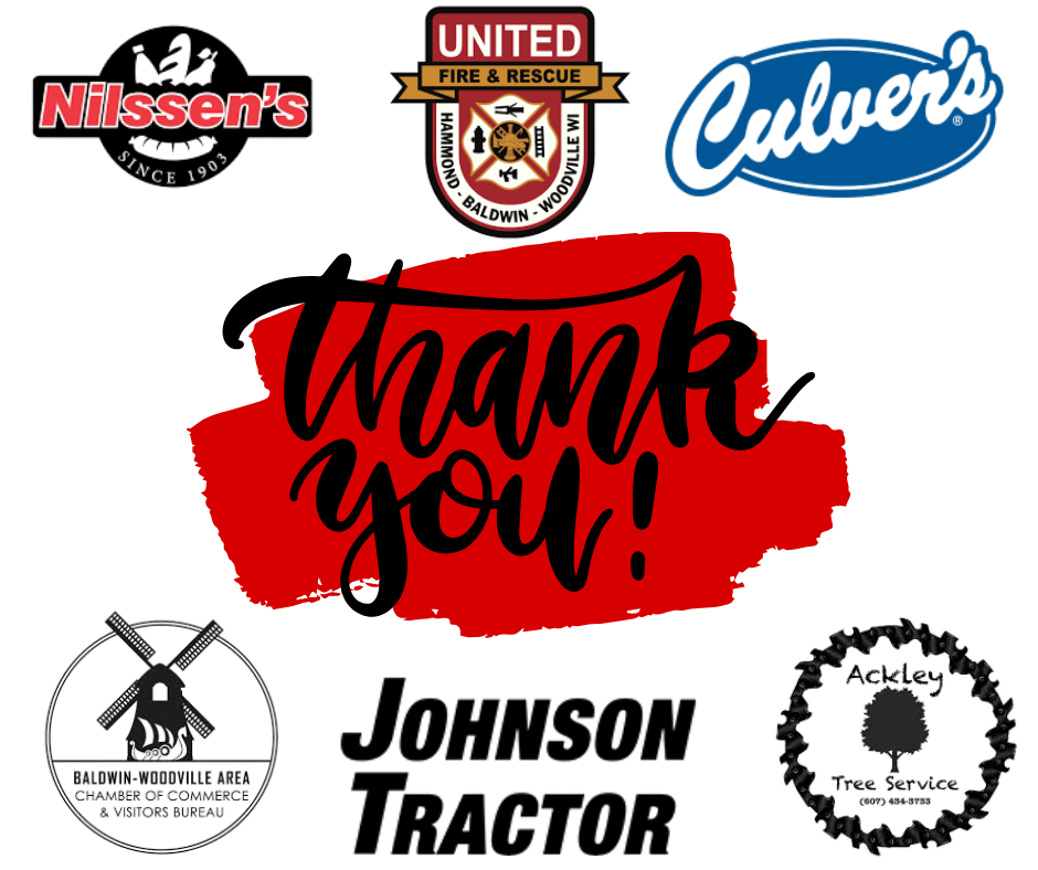 Thank you poster with local vendors logos.