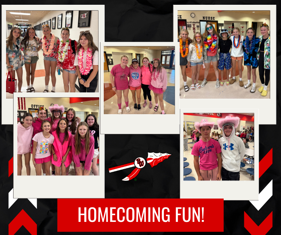 Students dressed up for Hawaiian Day and Pink Out Day