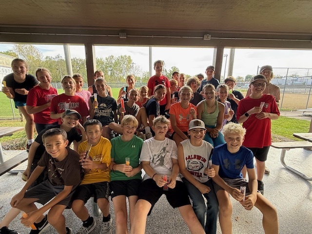 Students enjoying a treat in Woodville.