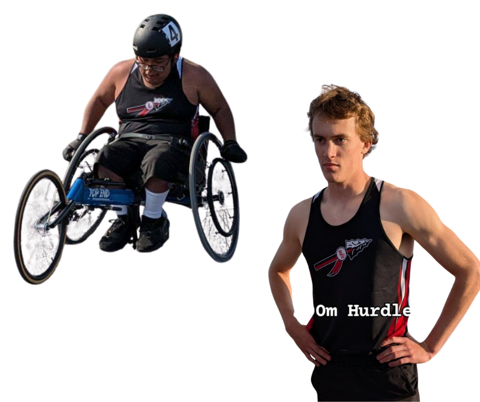 Gabe and Dane in Track Uniform