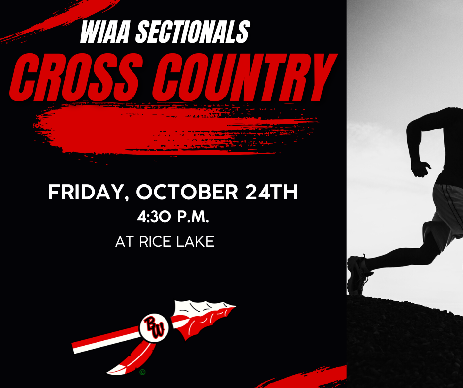 Cross Country runner and a notice of WIAA SECTIONALS