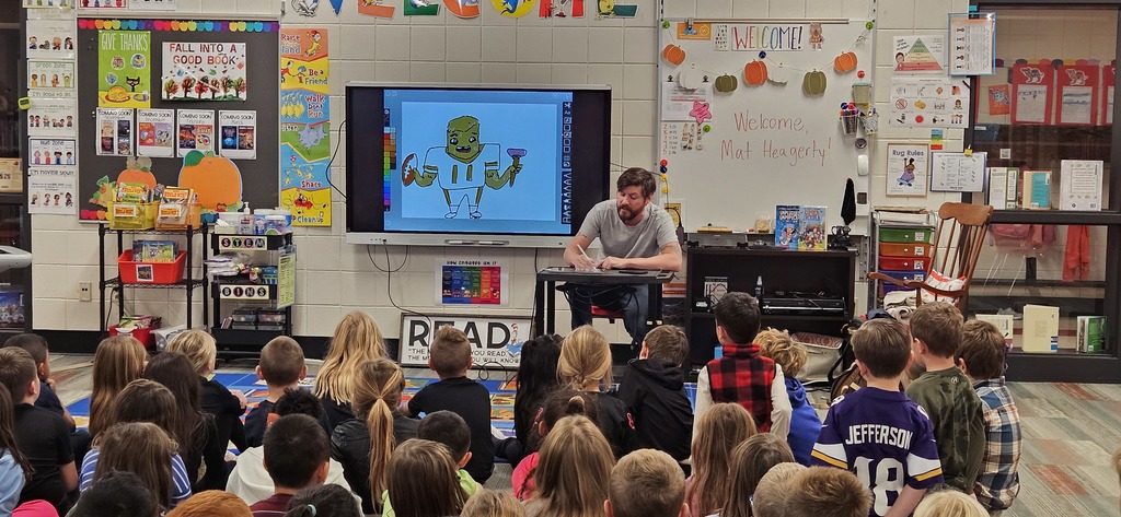 The Author is drawing on a Smart Board