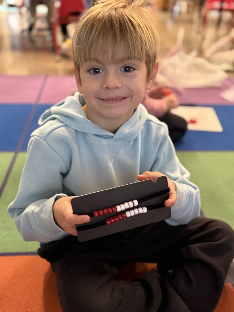 Student with number rack