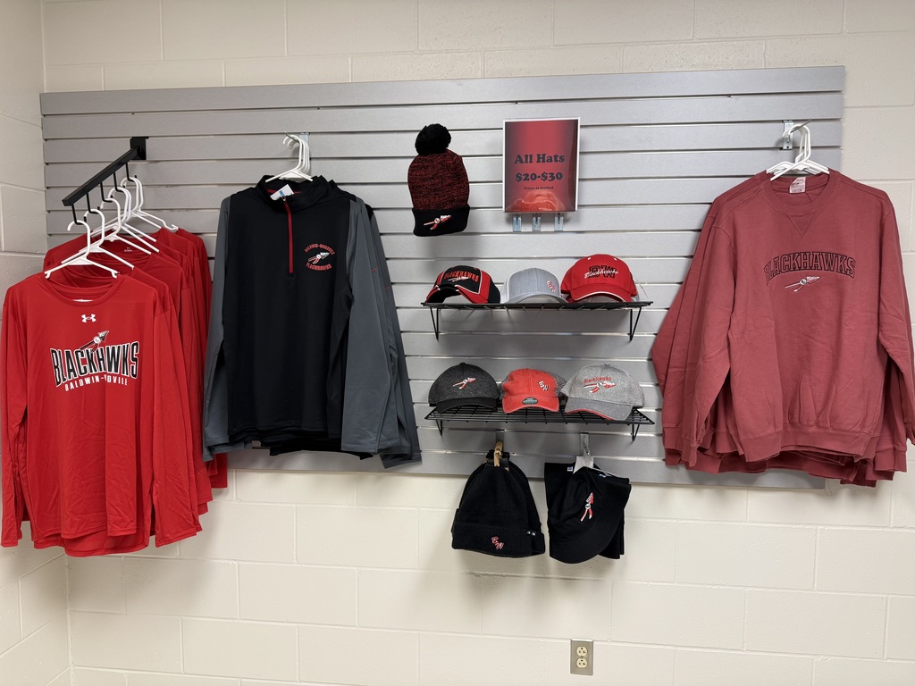 Display wall of the school store.