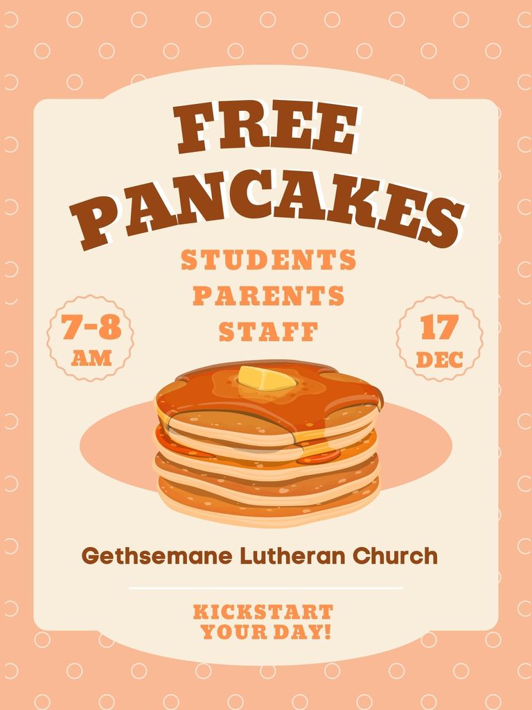 POSTER - FREE PANCAKES DECEMBER 17TH