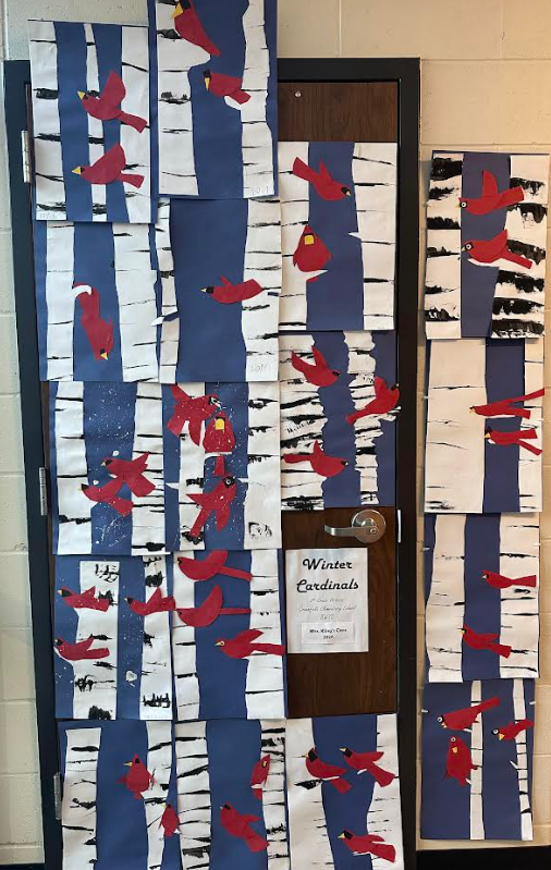 Display of Winter Cardinals